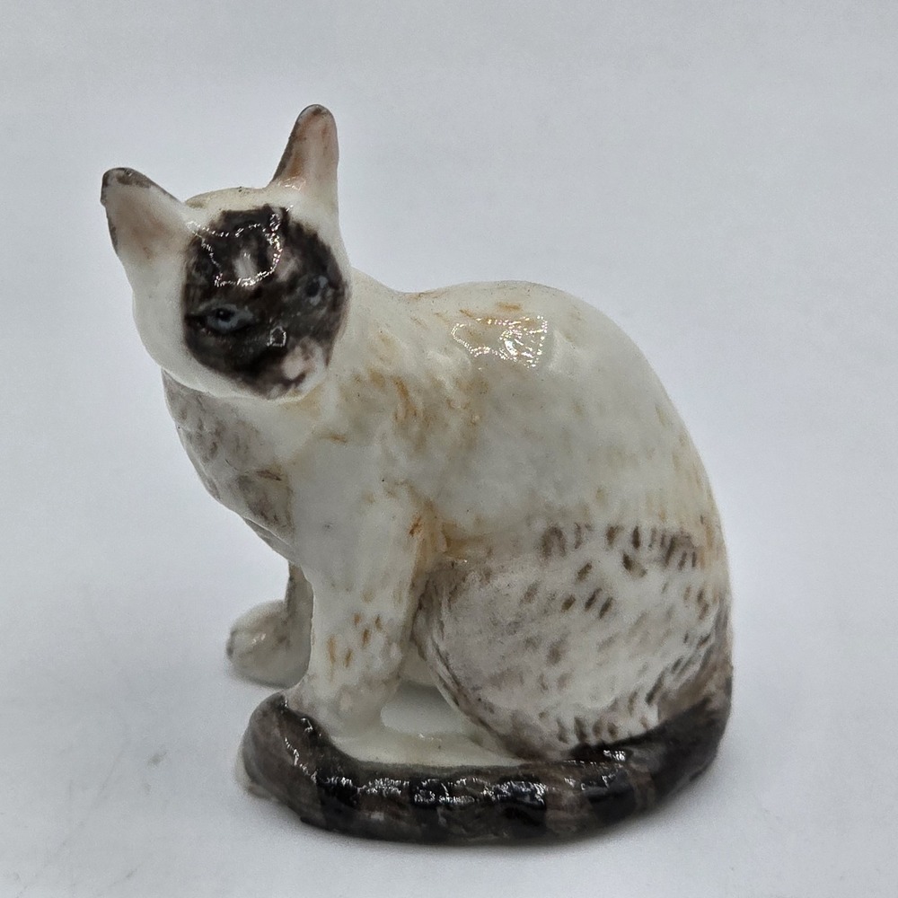 VTG MBI Porcelain Miniature White Brown Kitty Kitten Cat Figurine Figure